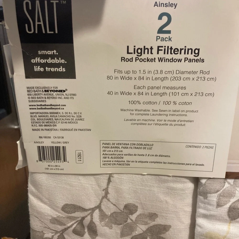 Bed Bath & Beyond light filtering